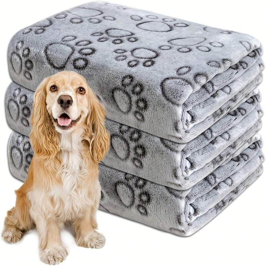 Stuffed Premium Soft Dog Blanket, Puppy Essentials Dog Products Cat Calming Blankets Throw For Small Medium Dogs - Grey - View 1