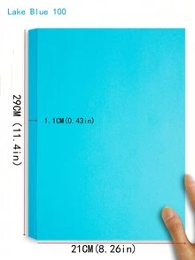 100pcs/Set A4 Color Paper For Arts & Crafts, Origami, DIY, Printer, Copy, Folding, Stationery, Printing, Handmade, Art & Craft Activities - Blue - View 8