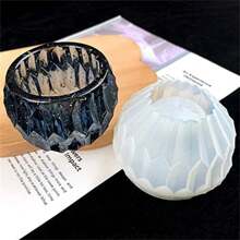 Moldes de silicona para macetas de concreto, moldes de silicona para macetas de cemento y arcilla, moldes redondos de resina para tazón y moldes para hacer velas y jabones - Blanco - Ver 3