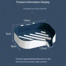 Plastic Soap Dish With Drain Double Layer Bathroom - Hồng - Xem 2