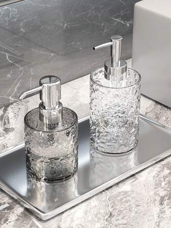 1pc Bathroom Toiletry Container Set, Including Separation Bottles For Facial Cleanser, Shampoo, Shower Gel, Laundry Detergent, Empty Pump Bottles, And Plastic Foaming Dispenser For Face Cleanser And Shower Gel Home Bathroom Decor Fall Decor Back To School