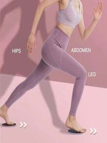 1pair Pink Yoga Slider For Pilates Abdominal Muscle Exercise With Quiet Core Training Fitness Sliding Board - Pink - View 3