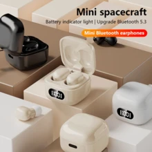 Portable Mini Earphones, 5.3, Fingerprint Touch, Cute Design - Black - View 10