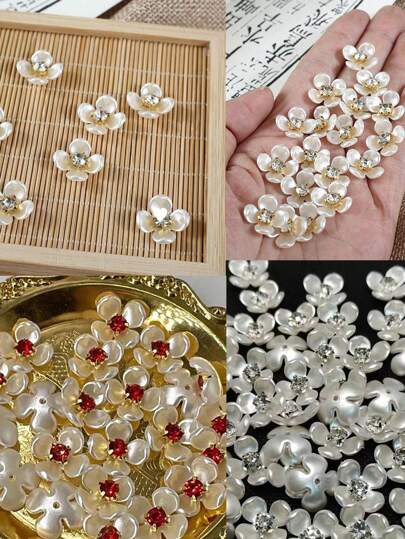 40 件花瓣形水钻吊坠，DIY 珠宝制作和工艺材料，适用于耳环、项链、手链、发饰