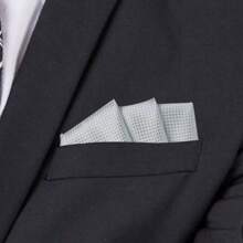 1 Pièce Mouchoir De Poche En Soie À Carreaux Pour Costume D'affaires Formel De Mariage Pour Homme