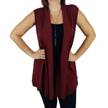 Women Sweater Vests - Black Wine - View 7