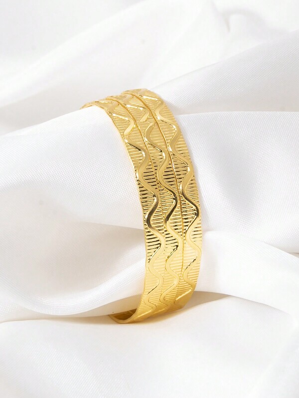 ذهبية فاخرة موجة 3 أساور للأطفال