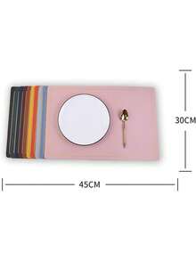 6 Pcs Table Placemat Waterproof Insulation Coffee Kitchen Dining Decoration - Navy Blue - View 3