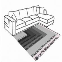 一款北欧风格不对称卧室地毯，带有嘻哈风格的创意艺术抽象客厅咖啡桌垫，房间装饰 - 彩色 - 查看 9