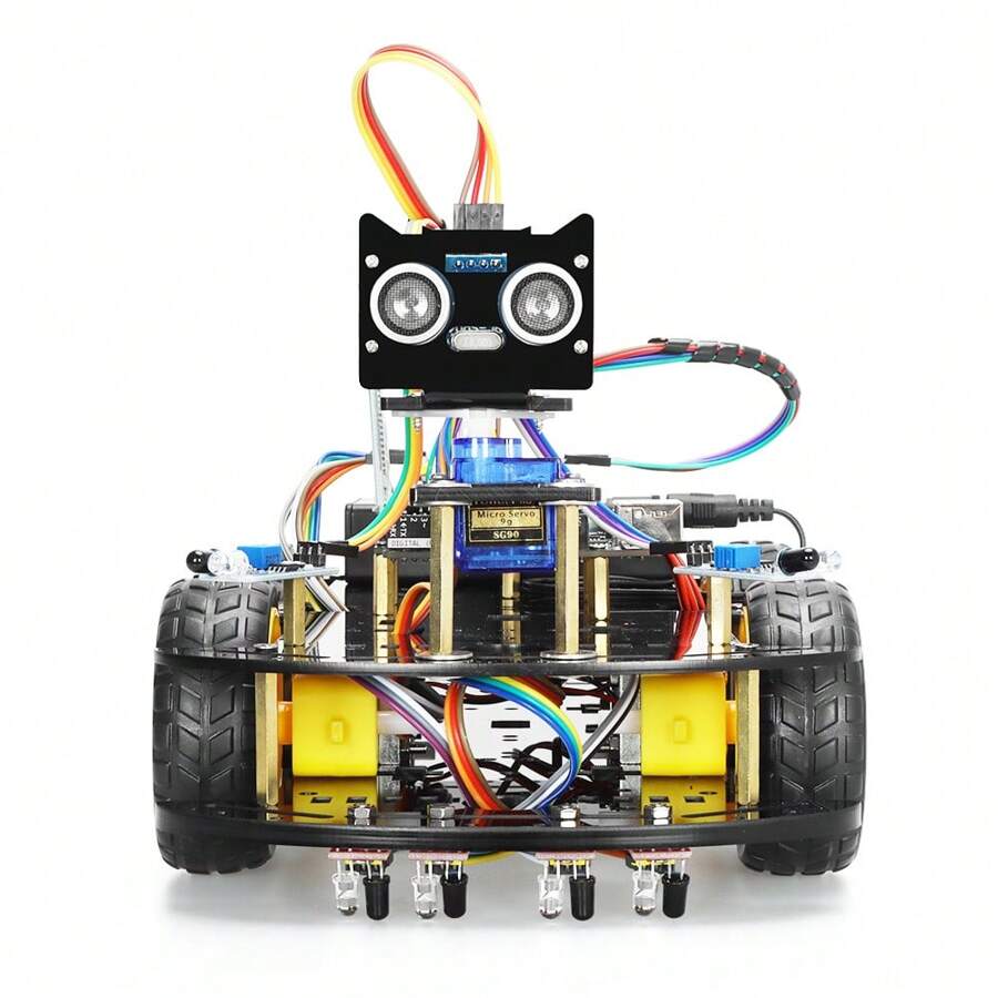 Tscinbuny Robot Programable Inteligente Para Kit De Programación De Arduino Versión Completa, El Mejor Conjunto De Kits Educativos De Electrónica De Robótica Inteligente, Kit De Codificación Electrónico Diy Con Instrucciones Manuales Y Códigos Programados