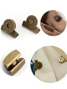 2/4入組古銅色磁扣，鐵質夾子，袋口邊夾，手提袋鈕扣，鈕扣袋，手提包製作配件，磁性手提包關閉扣件（尺寸14x3mm），學校用品，老師禮物，返校季老師用品