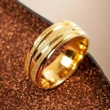 1 Pièce Bague En Acier Inoxydable À Rayures Simples Et Élégantes Pour Femmes, Convient Pour Mariage, Vacances Et Usage Quotidien
