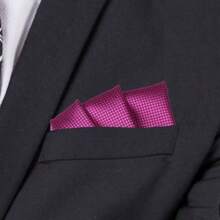 1 Pièce Mouchoir De Poche En Soie À Carreaux Pour Costume D'affaires Formel De Mariage Pour Homme