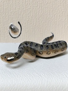 Realistic Miniature Rattlesnake Figure For Display - Beige - View 5