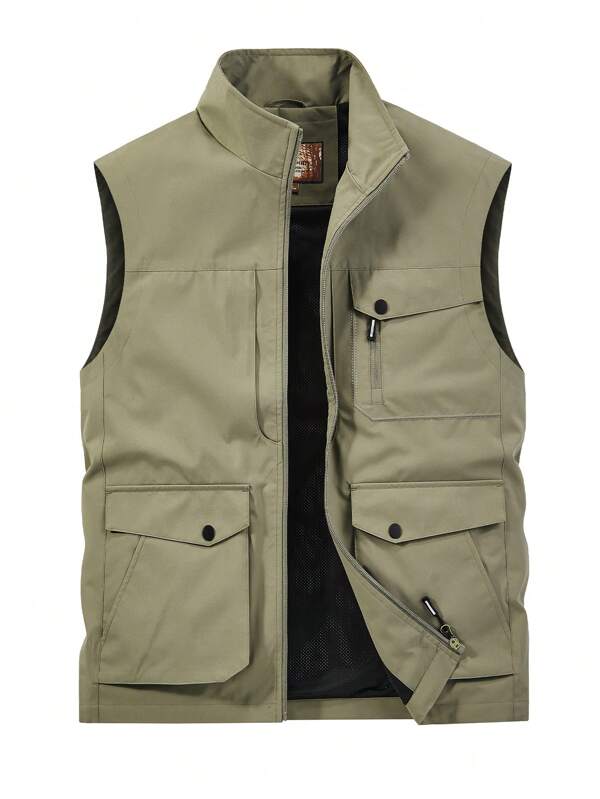 Chaleco de verano para hombre, con múltiples bolsillos, para usos casuales, de trabajo, pesca, fotografía y actividades al aire libre, para primavera/otoño