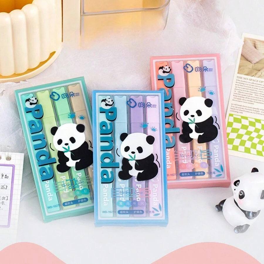 Panda Highlighter Pen, HighLooking Student Key Line Graffiti Marker