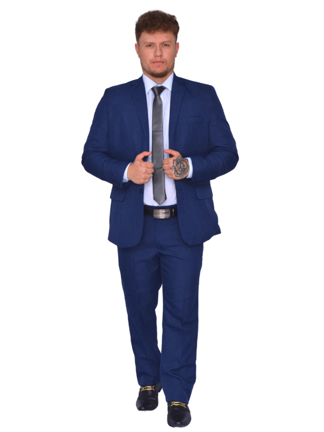Italian Executive Slim Suit Microfiber Luxury Blend - Màu xanh hải quân - Xem 1