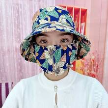 Mũ gốm Talavera của Mexico Mũ xô mùa đông Mũ lông xù Mũ lưỡi trai & Mặt nạ trong một, Mũ băng chống nắng vành rộng dành cho nữ - Màu xanh lam - Xem 4