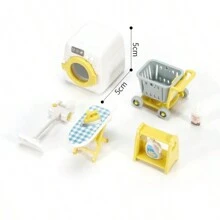Miniatur Möbel Set Wohnzimmer Zubehör Für Puppenhaus, Tisch & Stühle Nachbildung Modell Für Mädchen Puppenhaus