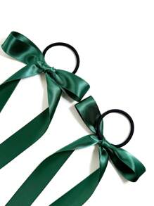 2 件女士粉色亮面丝带飘带蝴蝶结发带，适合日常约会、旅行、生日、派对和大学通勤可爱 - 粉色 - 查看 10