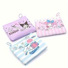 Sanrio 1Pc Cute Coin Purse Wallet Kawaii Cartoon Anime Key Pouch For Travel Storage Bag,Makeup Bag,Cosmetic Bag,Vacation Organizer,Large Capacity Makeup Organizer Makeup Case, For Lipstick, Brush, Skincare, Mobile Phone, Coin, Small Items, For Home,Gift,Vacation And Festival Halloween Christmas Multifunctional Use