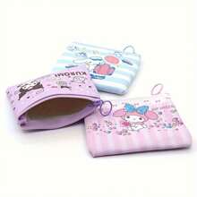 Sanrio 1Pc Cute Coin Purse Wallet Kawaii Cartoon Anime Key Pouch For Travel Storage Bag,Makeup Bag,Cosmetic Bag,Vacation Organizer,Large Capacity Makeup Organizer Makeup Case, For Lipstick, Brush, Skincare, Mobile Phone, Coin, Small Items, For Home,Gift,Vacation And Festival Halloween Christmas Multifunctional Use