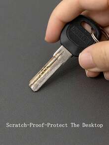 深灰色桌垫，皮革桌垫，适用于书写、办公室工作、笔记本电脑和游戏鼠标 - 深灰色 - 查看 3