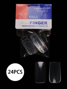 Use 576pcs Diy Creative Square Transparent Nail Art Stickers To Change Your Nails, Suitable For Self-Painting - Clear - View 3
