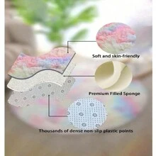 Alfombra redonda de felpa - Rosa - Ver 4