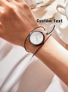1pc aangepast modehorloge voor dames aangepaste naamhorloges - creatief polshorloge armbandhorloge met draad horlogeband voor vrouwelijke vrouwen rond gezicht metalen dubbele band mode dames armband manchethorloge zilver / zwart / rose goud / 14k goud 3 cm bandbreedte verstelbare bandlengte 3 cm diameter Valentijnsdag Dagverjaardagscadeau voor vrouwen vriendin vrouw