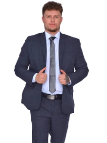 Italian Executive Slim Suit Microfiber Luxury Blend - Dark Grey - View 5