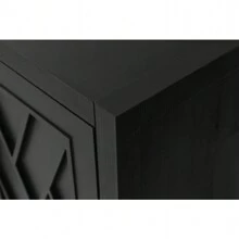 4 Door Wooden Twill Sideboard American Country Vintage Old Living Room Dining Room Hallway Entryway Cabinet - 黑色 - 查看 7