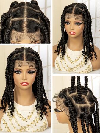 New Arrivals Summer Style Medium-Long Lace Front Synthetic Hair 3-Strand Twist Braided Fiber Hair Cap