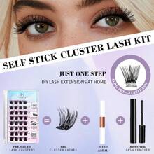 Jomay無膠自黏式假睫毛單簇自然可重複使用假睫毛,免費送出的眼睛彩妝 - 彩色 - 查看 2