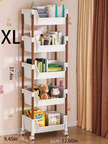 1 pièce Étagère de rangement pour jouets pour enfants debout à domicile, à étages multiples et mobile, étagère de rangement multifonctionnelle pour collations - Blanc - Voir 13