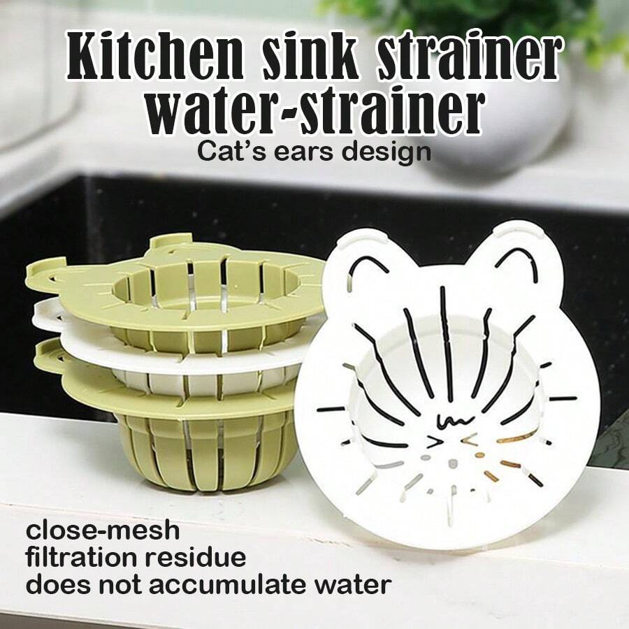 Removable Cat Ear Design Strainer Basket, Sink Filter Cover, Kitchen