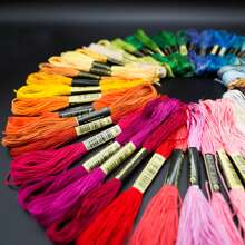 12/24/36/50/100/200/250 Colors 6-Strand 8m Embroidery Floss, Random Color Labels, Suitable For Cross Stitch, Embroidery, Handcraft DIY, Home Textile, Garment Embroidery Threads - Multicolor - View 2