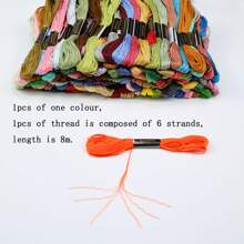 12/24/36/50/100/200/250 Colors 6-Strand 8m Embroidery Floss, Random Color Labels, Suitable For Cross Stitch, Embroidery, Handcraft DIY, Home Textile, Garment Embroidery Threads - Multicolor - View 4