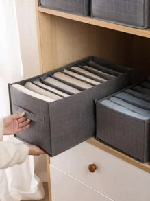 1pc Subgrid 储物袋, 衣柜衣物收纳盒, 帽子/衬衫/裤子收纳袋, 家庭收纳工具装饰品装饰节日装饰房间装饰家居装饰卧室装饰连衣裙裤子鞋子牛仔裤靴子裙子卧室, 收纳袋, 家庭收纳, 女士白色 T 恤, 女士黑色裤子, 女士冬装, 连衣裙, - 灰色 - 查看 1