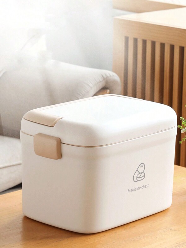 1 pieza Caja de primeros auxilios, Gabinete médico para el hogar de 21cm*15.5cm de capacidad, Estuche de almacenamiento de emergencia médica portátil y multifuncional