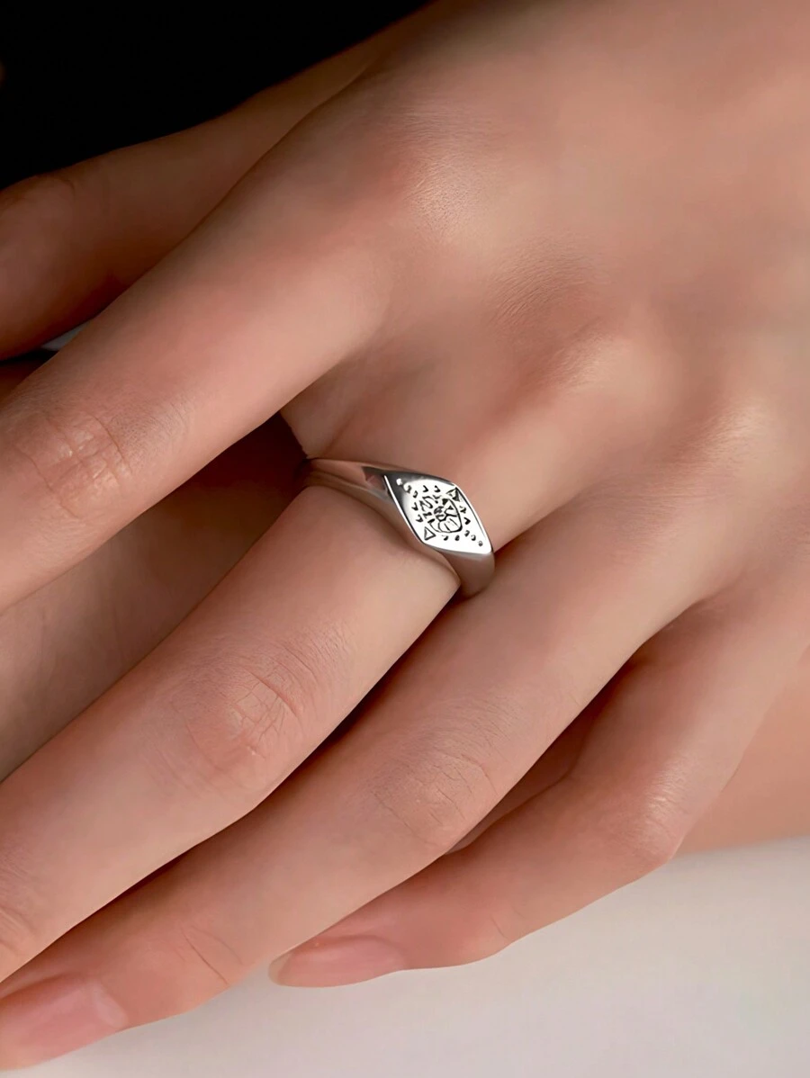 BALMORA 1枚S925纯银眼睛形状戒指，男女皆宜的简约时尚首饰，礼品