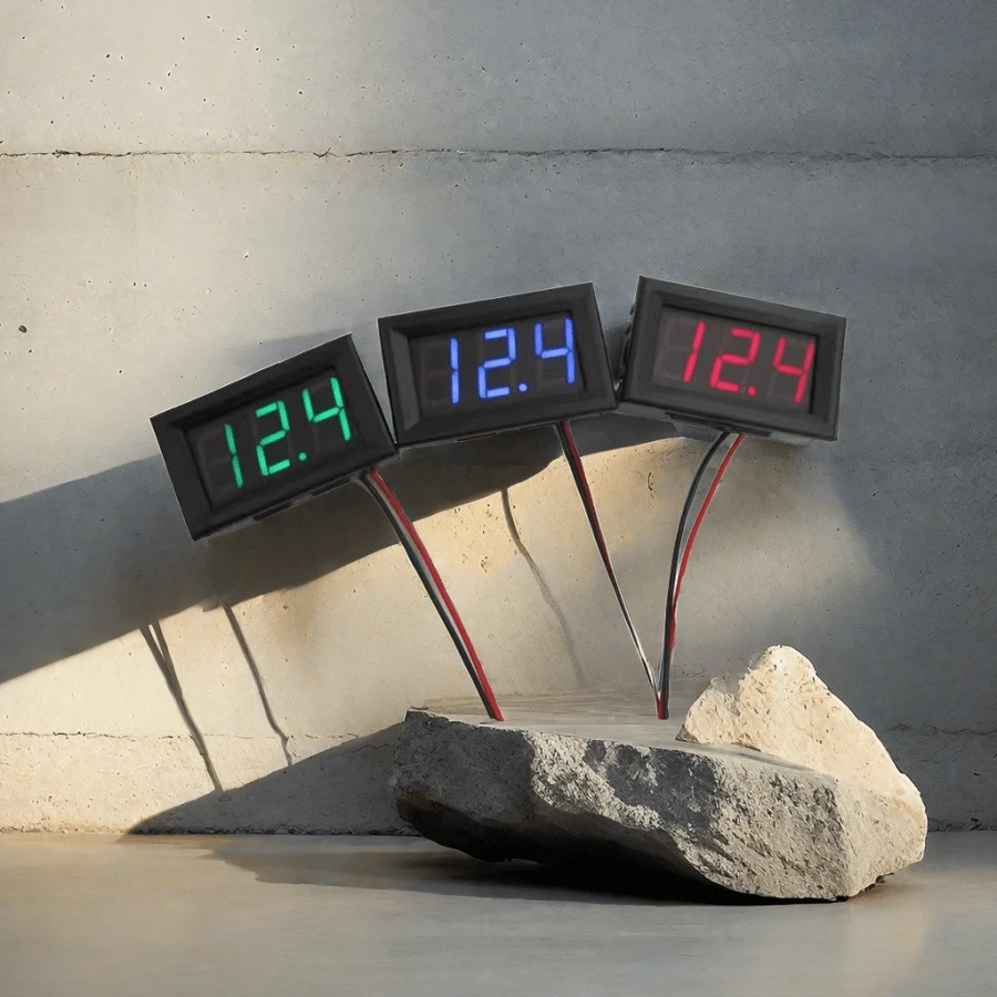 3pcs 0.56inch Led Digital Voltage Meter With Reverse Connection