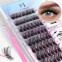 Jomay無膠自黏式假睫毛單簇自然可重複使用假睫毛,免費送出的眼睛彩妝 - 彩色 - 查看 8