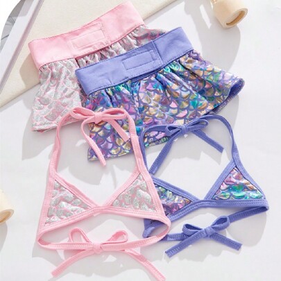 Conjunto De Ropa Sexy Para Perros Pequeños Con Sujetador Y Falda Ajustable, Traje De Baño Para Perros Con Correa De Sirena Para La Playa, Ropa Divertida De Verano Para Perros