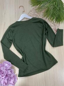 Women T-Shirts - Army Green - View 2