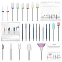 Modelones 24Pcs Nail Drill Bit Set, 3/32" Ceramic Diamond Carbide Nail Drill Bits, Acrylic Gel Nail Bit Kit, Cuticle Remover Bits For Acrylic Gel Dip Powder Nail Manicure Pedicure - 彩色 - 查看 9