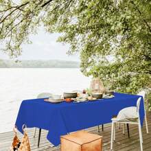 6 Pack Polyester Tablecloth 60 X 102 Inch  Polyester Table Cloth For 6 Foot Rectangle Tables, Stain And Wrinkle Resistant Washable Table Cover For Kitchen Wedding Banquet Restaurant Party Outdoors Camp Out Picnic Multiple Colors,Weddings Graduation Season Outdoor Events Entertain Guests - Royal Blue - View 4