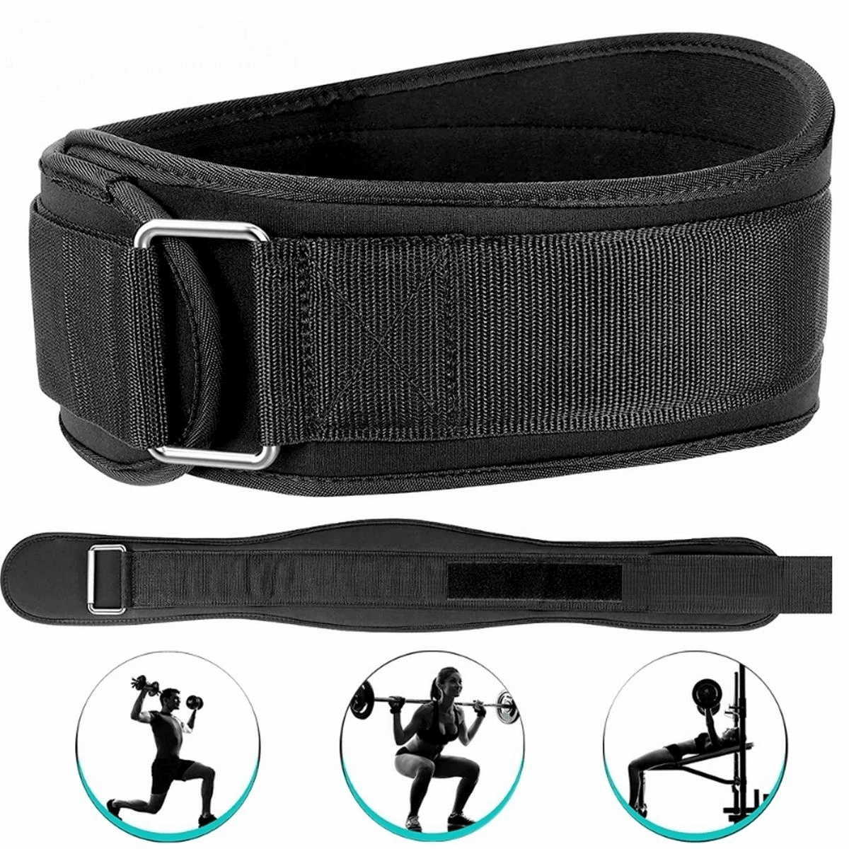 1pc Sports Weightlifting Belt - Black - View 1
