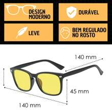 Men Eyeglasses - Negro - Lentes Amarillo - Ver 4