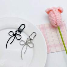 1pc Unisex New Minimalist Bow Knot Keychain, High-End Fashion Accessory, Couple/Best Friend Gift - Multicolor - View 4